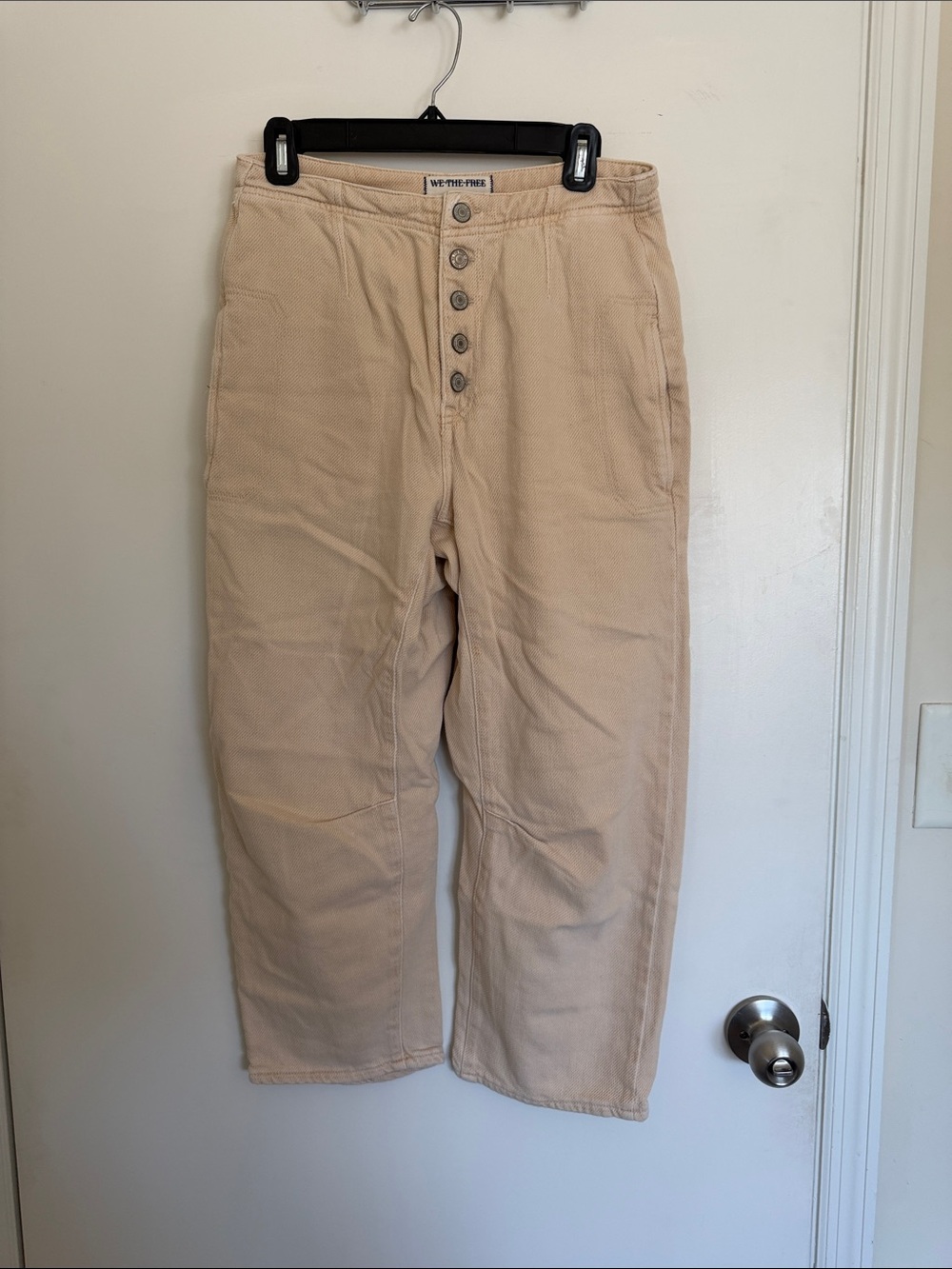 NWOT We The Free Tan Barrel Button-Fly Pants 27